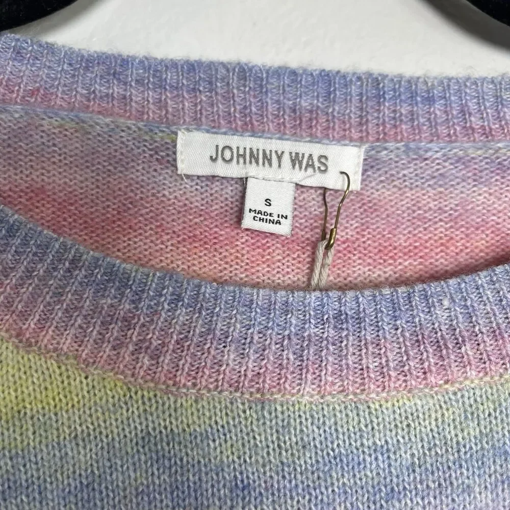 JOHNNY WAS‎ Sunrise Pullover Sweater Small Multicolor NEW Rainbow Wool Blend